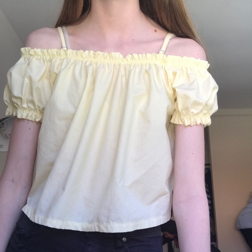 Yellow Off the Shoulder Top F21